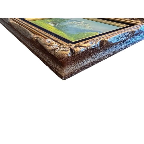 Vintage Oil Painting Signed E Evans Original Frame Vintage Untitled of Landscape - Picture 8 of 10